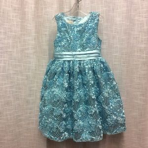 American Princess Aqua & Sparkles Dress Size 7